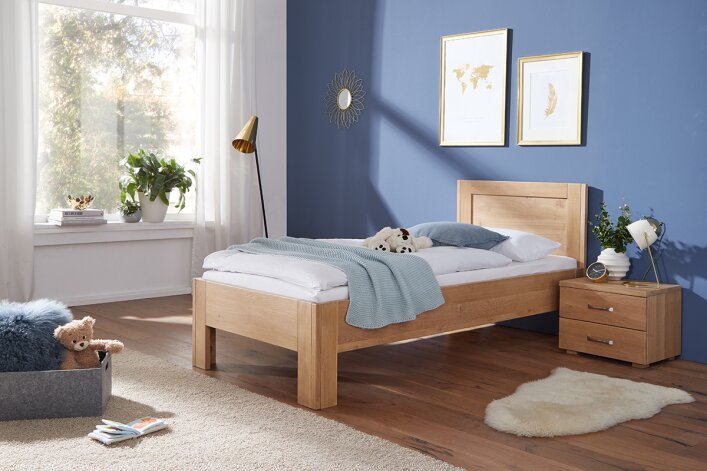 Conversion Set to Single Bed RÜGEN | Wild oak - Colourless Lacquered