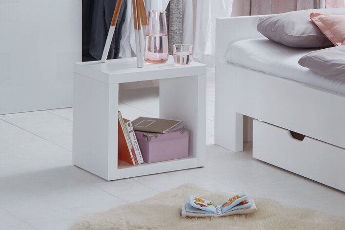 Nightstand for Family Bed CAPRI | White Lacquered
