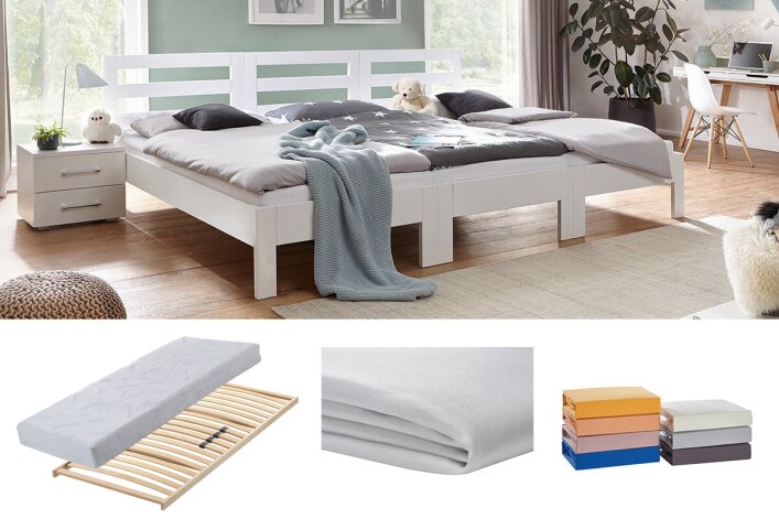 CombiSet | Family Bed 270x200cm PICO | White Lacquered Beech