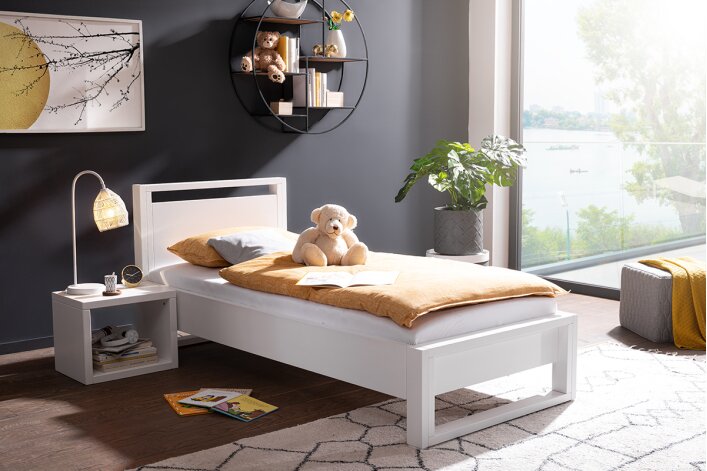 Conversion set to single bed - BALI | Beech - white lacquered